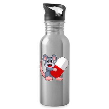 Mouse Doctor Medicine - Water bottle with straw - silver - Right