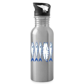 White Cat & Company - Water bottle with straw - silver - Right