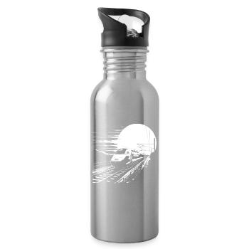 Railway Graphic - Water bottle with straw - silver - Right