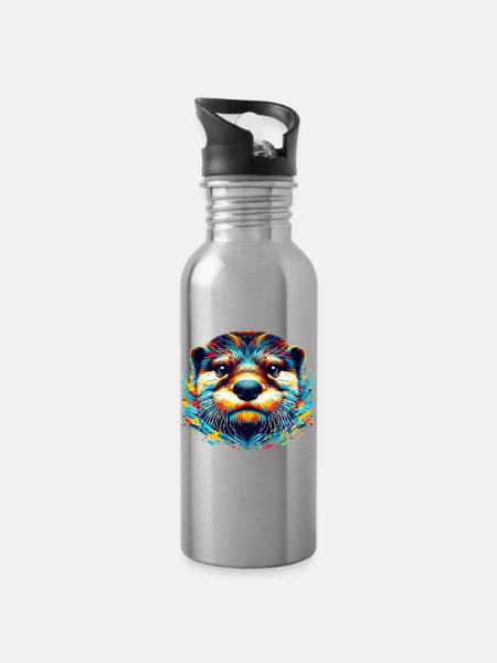 Otter - Trinkflasche mit integriertem Trinkhalm - Lightsilver
