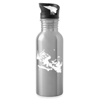 Snowboarding Graphics - Water bottle with straw - silver - Right
