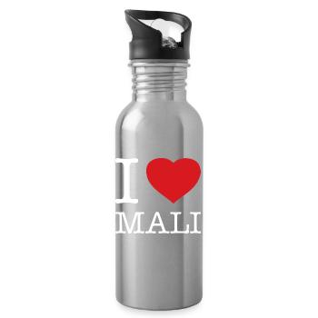 I LOVE MALI - Trinkflasche mit integriertem Trinkhalm - Lightsilver - Rechts