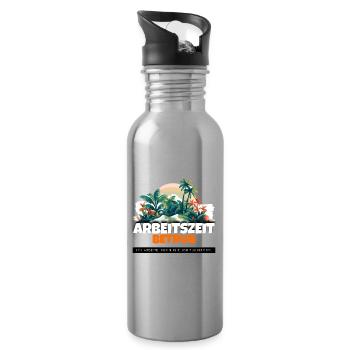 Witziges Arbeitszeitbetrug Design - Trinkflasche mit integriertem Trinkhalm - Lightsilver - Rechts
