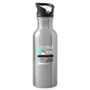 Fischinger-Online mit Mystery Files gekürzt + URL - Trinkflasche mit integriertem Trinkhalm - Lightsilver - Rechts