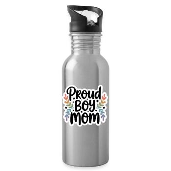 Stolze Mama - Trinkflasche mit integriertem Trinkhalm - Lightsilver - Rechts