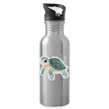 Turtle - Water bottle with straw - silver - Right