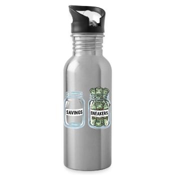 Sneakerhead Money Jars Collector Culture Love - Water bottle with straw - silver - Right