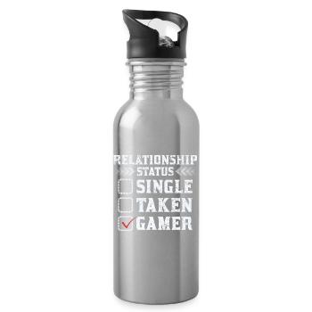 Chemise de statut de relation de joueur - Gourde avec paille intégrée - argent clair - Droite