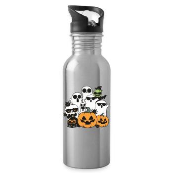 Figurines de fête d’Halloween - Gourde avec paille intégrée - argent clair - Droite