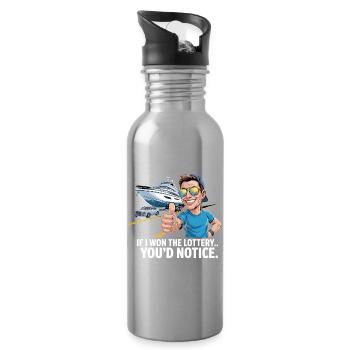 Funny If I Won The Lottery You’d Notice Yacht boat - Trinkflasche mit integriertem Trinkhalm - Lightsilver - Rechts
