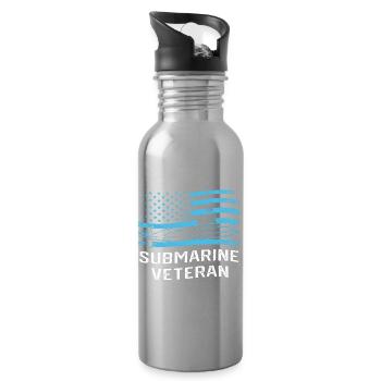 5. Juli Uboot Submarine Veteran Marine USA - Trinkflasche mit integriertem Trinkhalm - Lightsilver - Rechts