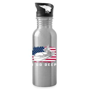6. Juli Uboot Submarine Veteran Marine USA - Trinkflasche mit integriertem Trinkhalm - Lightsilver - Rechts