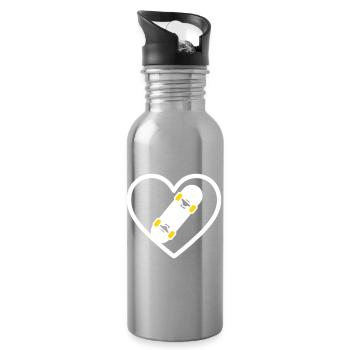 Skateboard Coeur Street Sport Passion - Gourde avec paille intégrée - argent clair - Droite