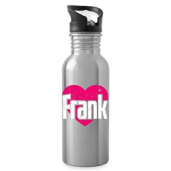 I Love Frank Pink Heart I Love Frank - Water bottle with straw - silver - Right
