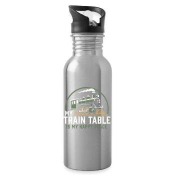 Locomotive Model Railway - Water bottle with straw - silver - Right
