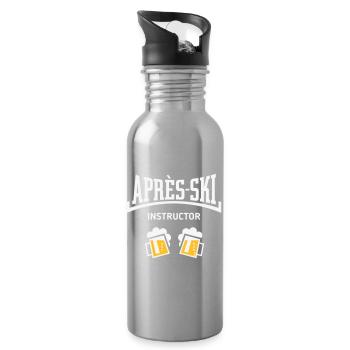 Après-Ski Instructor (Bier Apres Ski Konkav NEG2C) - Trinkflasche mit integriertem Trinkhalm - Lightsilver - Rechts
