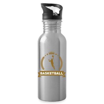 Basket Ball / Basketball / Basktet-Ball / Sport - Gourde avec paille intégrée - argent clair - Droite
