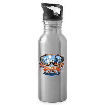 Après Ski Comic Design - Water bottle with straw - silver - Right
