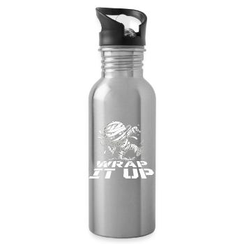 Halloween Mumie Wrap It Up Lustiger Grusel Spruch - Trinkflasche mit integriertem Trinkhalm - Lightsilver - Rechts