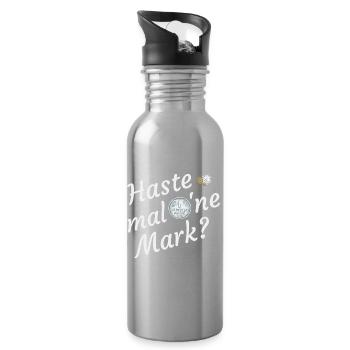Haste mal ne Mark? Retro, Handzeichnung Münzen - Trinkflasche mit integriertem Trinkhalm - Lightsilver - Rechts