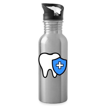 Icône de la dent dentiste - Gourde avec paille intégrée - argent clair - Droite
