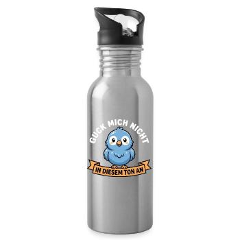 Don't look at me in that tone! Bird Design - Water bottle with straw - silver - Right