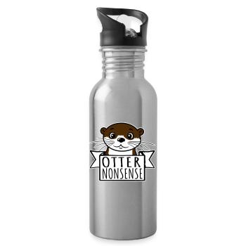 Otter Nonsense Lustig Wortspiel Otter Liebe Spruch - Trinkflasche mit integriertem Trinkhalm - Lightsilver - Rechts