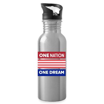 Une Nation, Un Rêve - Gourde avec paille intégrée - argent clair - Droite