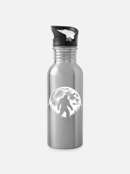 Bigfoot Flugzeuge - Trinkflasche mit integriertem Trinkhalm - Lightsilver