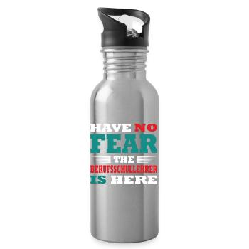 Have no Fear the Berufsschullehrer is here Outfit - Trinkflasche mit integriertem Trinkhalm - Lightsilver - Rechts