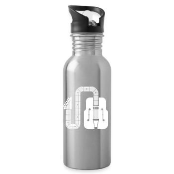 Forme abstraite Guitare rétro - Gourde avec paille intégrée - argent clair - Droite