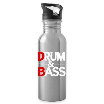 Drum & Bass / Rum & Ass Distressed - Water bottle with straw - silver - Right