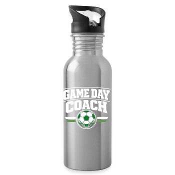 Soccer Training Youth Sports Coach - Water bottle with straw - silver - Right