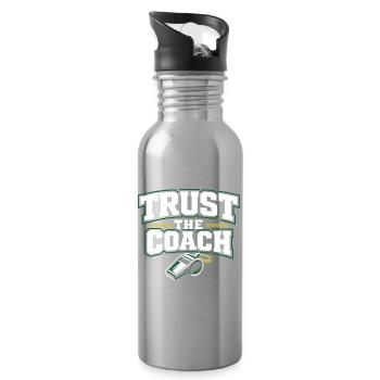 Soccer Training Youth Sports Coach - Water bottle with straw - silver - Right