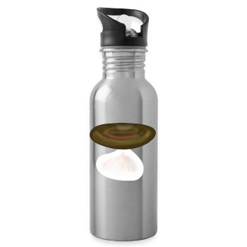 Mushroom Mushrooms Nature - Water bottle with straw - silver - Right