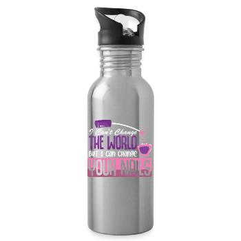 Nail Designer Nail Designer Cosmetics Nail Salon - Water bottle with straw - silver - Right