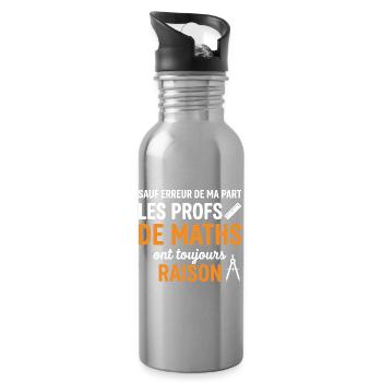 Profs de Maths Toujours Raison - Gourde avec paille intégrée - argent clair - Droite
