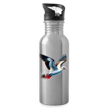 Nazca booby gift - Water bottle with straw - silver - Right