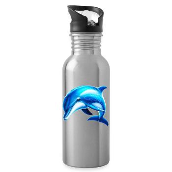 Delfin - Trinkflasche mit integriertem Trinkhalm - Lightsilver - Rechts