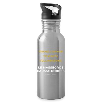 Le Massegros Causse Gorges Lozère - Grand Canyon - Gourde avec paille intégrée - argent clair - Droite