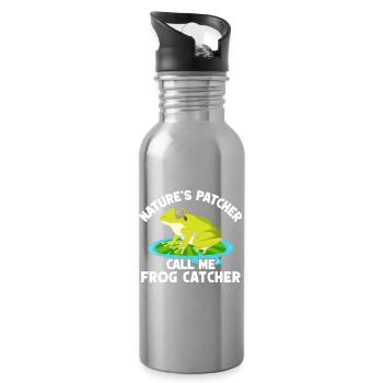 Trape-grenouilles, Grenouille patcher, - Gourde avec paille intégrée - argent clair - Droite