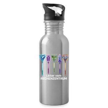 Rechenzentrum Gärtner Garten Gartenarbeit - Trinkflasche mit integriertem Trinkhalm - Lightsilver - Rechts