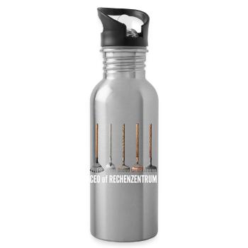 CEO of Rechenzentrum Gärtner Garten Gartenarbeit - Trinkflasche mit integriertem Trinkhalm - Lightsilver - Rechts