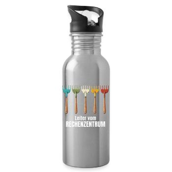 Leiter vom Rechenzentrum lustige Sprüche - Trinkflasche mit integriertem Trinkhalm - Lightsilver - Rechts