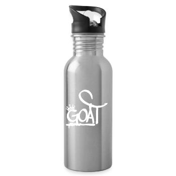 GOAT Greatest Of All Time Graffiti Krone (white) - Trinkflasche mit integriertem Trinkhalm - Lightsilver - Rechts