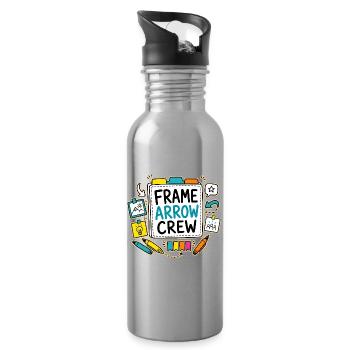 FRAME ARROW CREW - Water bottle with straw - silver - Right