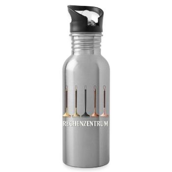 Rechenzentrum IT EDV Nerd Computer Shirt Geschenk - Trinkflasche mit integriertem Trinkhalm - Lightsilver - Rechts