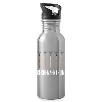 Rechenzentrum Gartenoutfit Gartenarbeit - Trinkflasche mit integriertem Trinkhalm - Lightsilver - Rechts