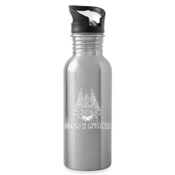 Santiago de Compostela Way of St. James Camino - Water bottle with straw - silver - Right