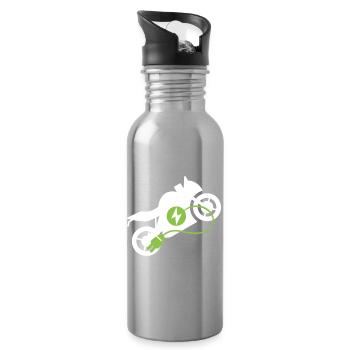  Elektrisches Motorrad Design - Trinkflasche mit integriertem Trinkhalm - Lightsilver - Rechts